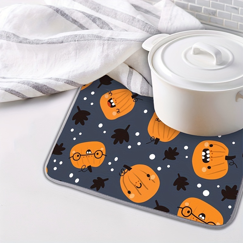 1pc Polyester Drying Mat Halloween Pumpkin Pattern Kitchen Dish Drying Mat  Thickened Microfiber Heat Resistant Table Pad Room Decor Halloween Decor  Kitchen Supplies - Home & Kitchen - Temu