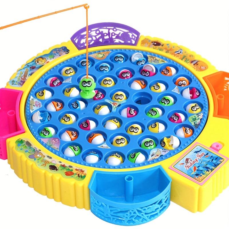 Electric Fishing Game Toys, Rotating Board Game With Music Including Fishes  And Fishing Poles, Party Game Toys For Kids