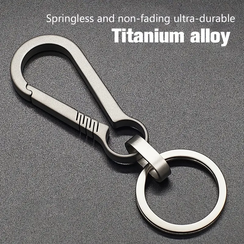 Titanium Buckles Keychains Outdoor Portable Tool Keychains Springless and Non-fading Durable Hook Key Ring,Temu