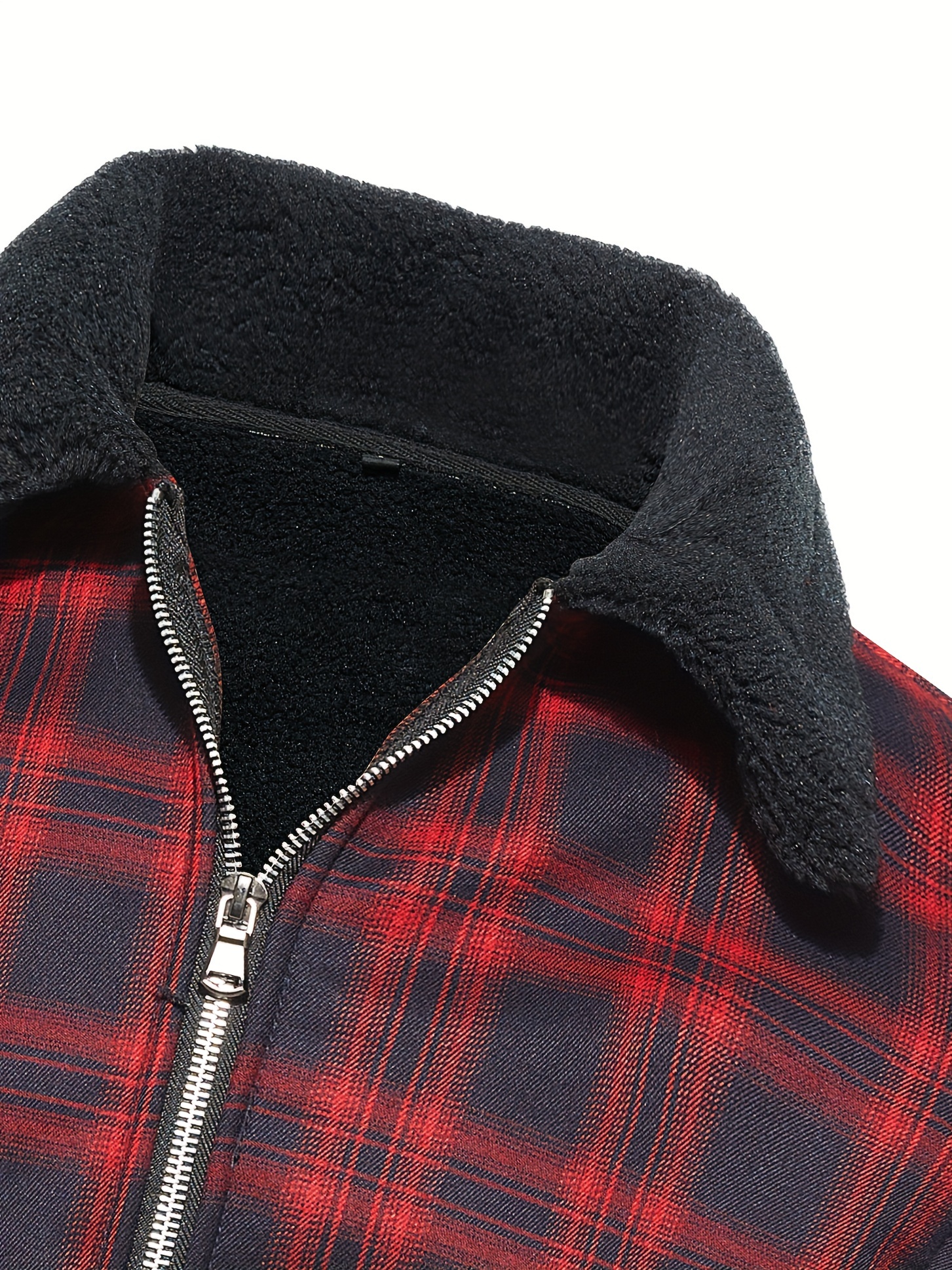 Men's Retro Plaid Fleece Lined Jacket Warm Thick Jacket Fall - Temu