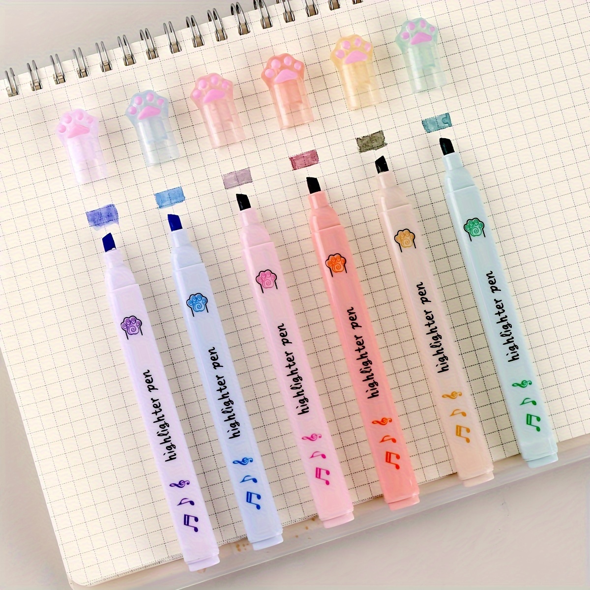 Creative Cat Claw Marker Pens Kawaii Fluorescent - Temu