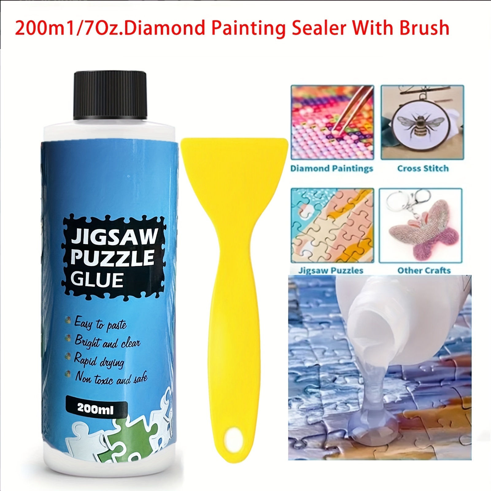 120ml Jigsaw Puzzles Glue Conserver Self Apply Fast Dry for DIY Sticking  Paper Liquid Transparent Gel Adhesives Glue