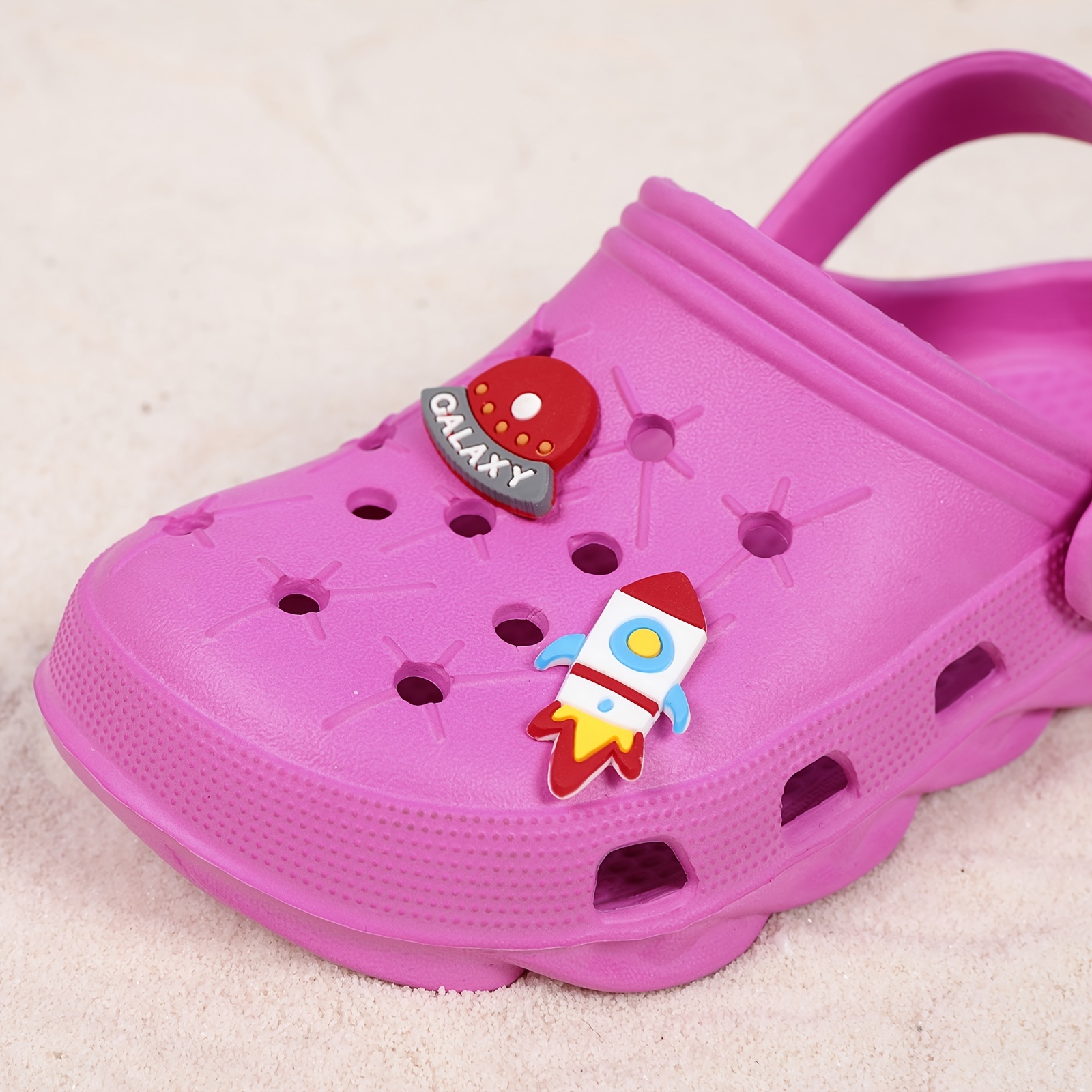 girls boys charms decor clogs eva soft sole anti slip sandals slip on slides slippers with back strap indoor outdoor garden water shoes 9