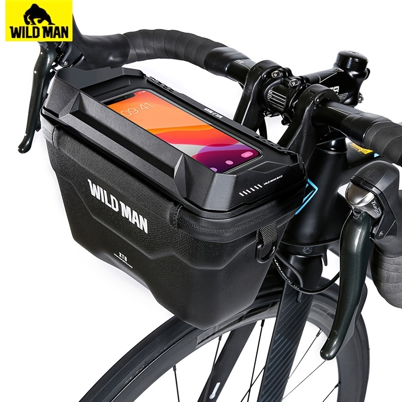 Ekstremt vigtigt etisk Langt væk Wild Man Rainproof Bicycle Bag - Hard Shell Handlebar Bag For Electric  Scooter, Mtb, And Road Bike - Phone Case Included - Bike Accessories - Temu  Denmark