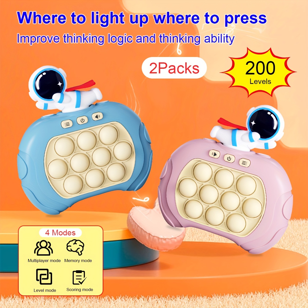 Light Up Pop It Pro : Console de jeu de puzzle à poussée - Temu France
