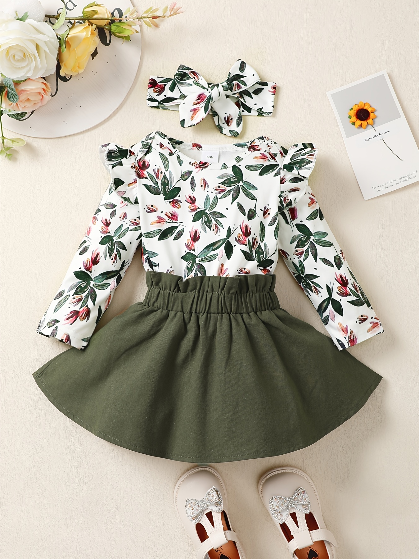 Flower Decor Mesh Long Sleeve Jumpsuit Girls Elegant Romper - Temu