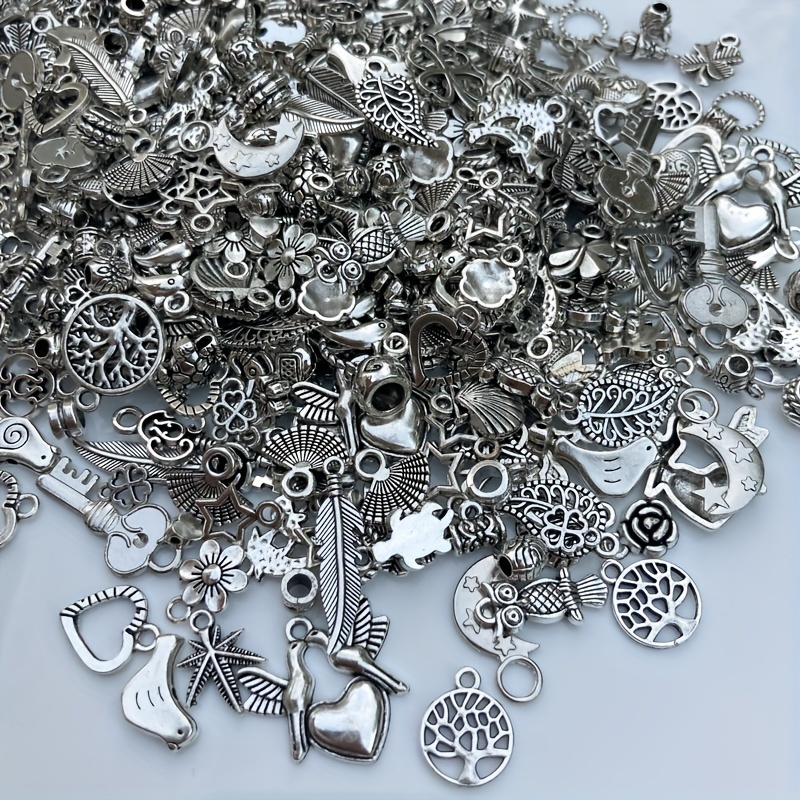 Chandan Group Silver Oxidized Metal Charms For Jewelry Making Pack