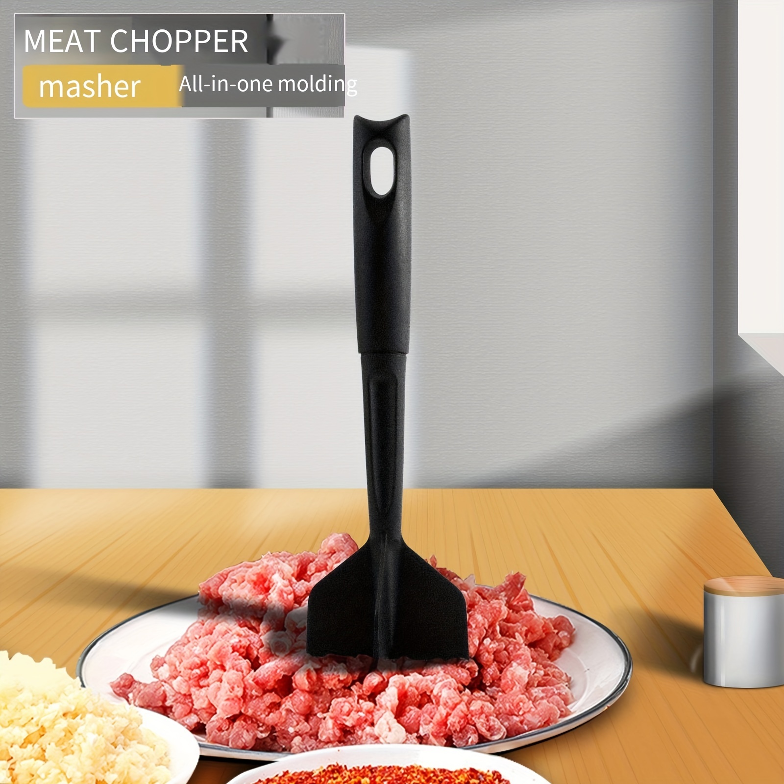  Simple Craft Meat Chopper - Premium Meat Masher, Ground Beef  Masher, & Hamburger Chopper Utensil - Perfect For Turkey, Mashed Potato,  Baking, Cooking & More (Black): Home & Kitchen