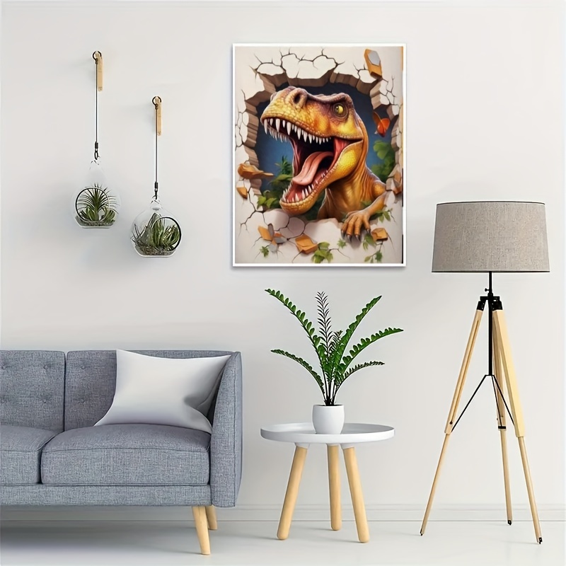  Snuqevc 5D Colorful Dinosaur Home Diamond Painting Kits for  Adult Beginners Easy to Make Round Crystal Embroidery Home Decor, 20x24inch  Ideal Gift for Room Decor Wall Decor
