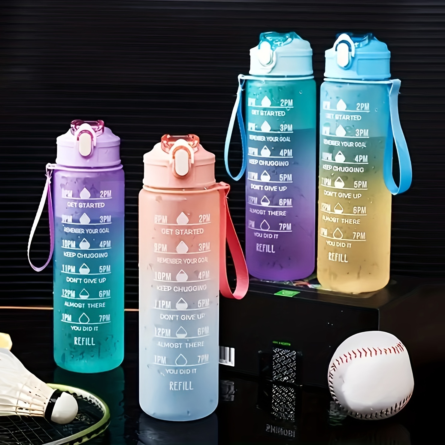 Water Bottle With Straw Motivational Sports Water Bottle - Temu