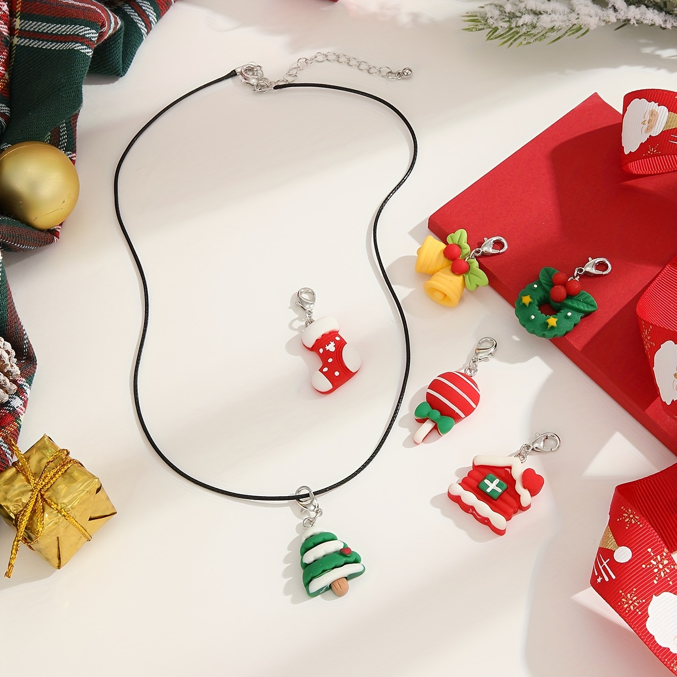 Resin Christmas Tree Candy Bell Etc Shaped Loose Beads - Temu