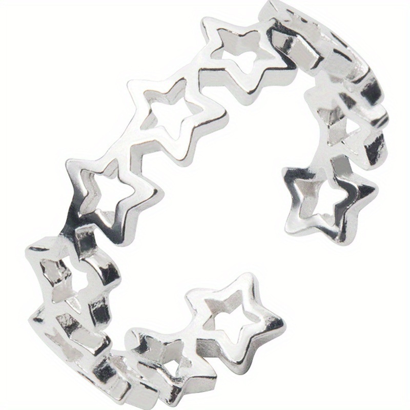 Adjustable Star Open Rings for Women Minimalist Copper Jewelry