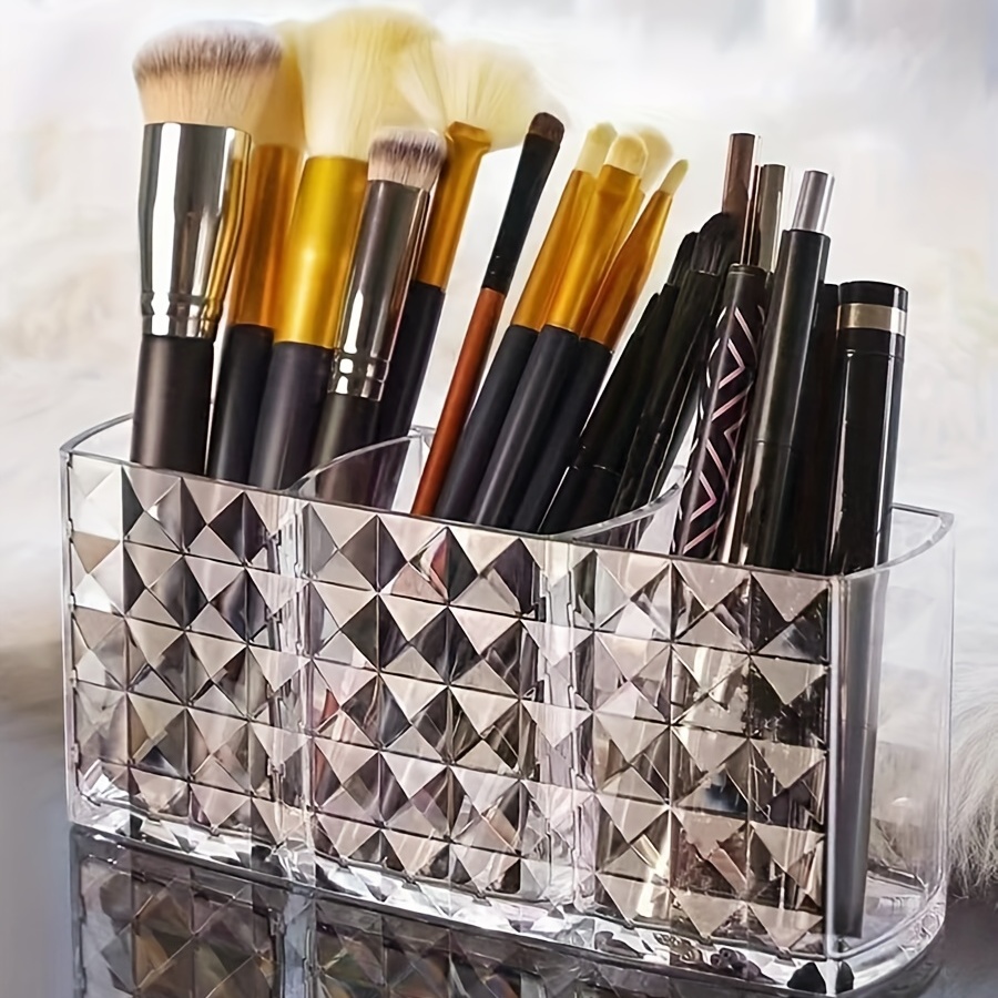1pc Makeup Brush Holder, 360° Rotating Makeup Brush Organizer, 5 Slot Make  Storage Box For Cosmetics, Nail Polish, Art Supply, Bathroom Vanity Desktop