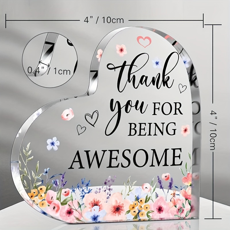 Thank You Gift for Women Inspirational/Coworker Gifts Office Gift for  Colleague Leaving Job/Farewell Gift Acrylic Appreciation Gifts for Friends  Nurse