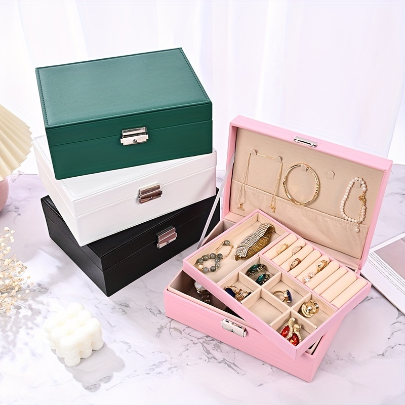 

Anti-oxidation Earrings Necklace Bracelet Ring Jewelry Gift Box With Lock, Christmas Gift Box