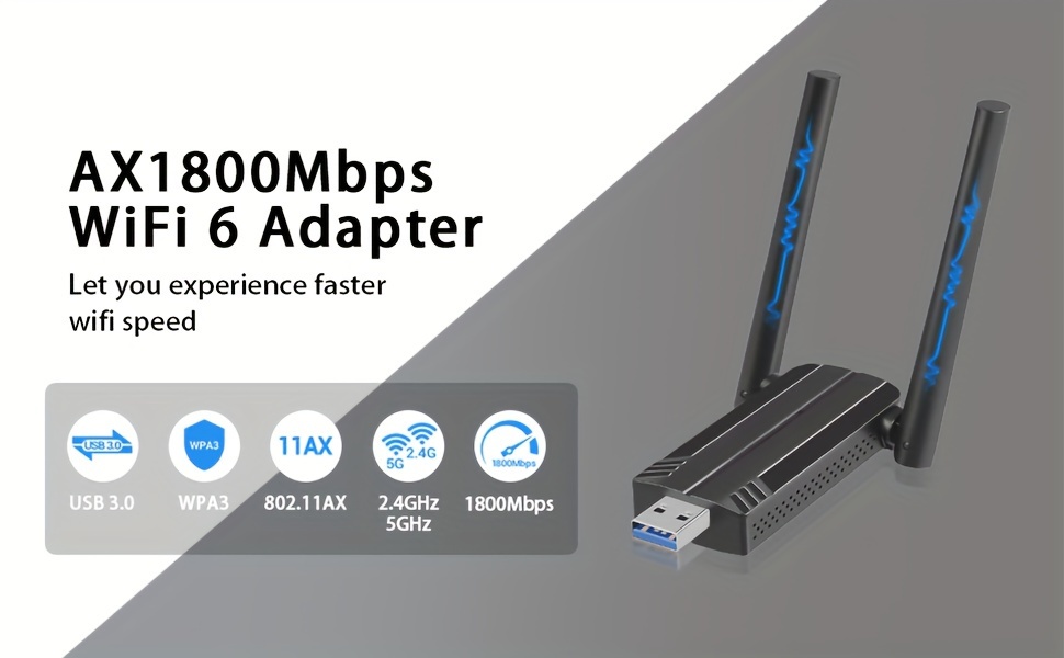 1800Mbps Adaptateur Sans Fil Adaptateur WiFi USB 6 Pour PC - Temu