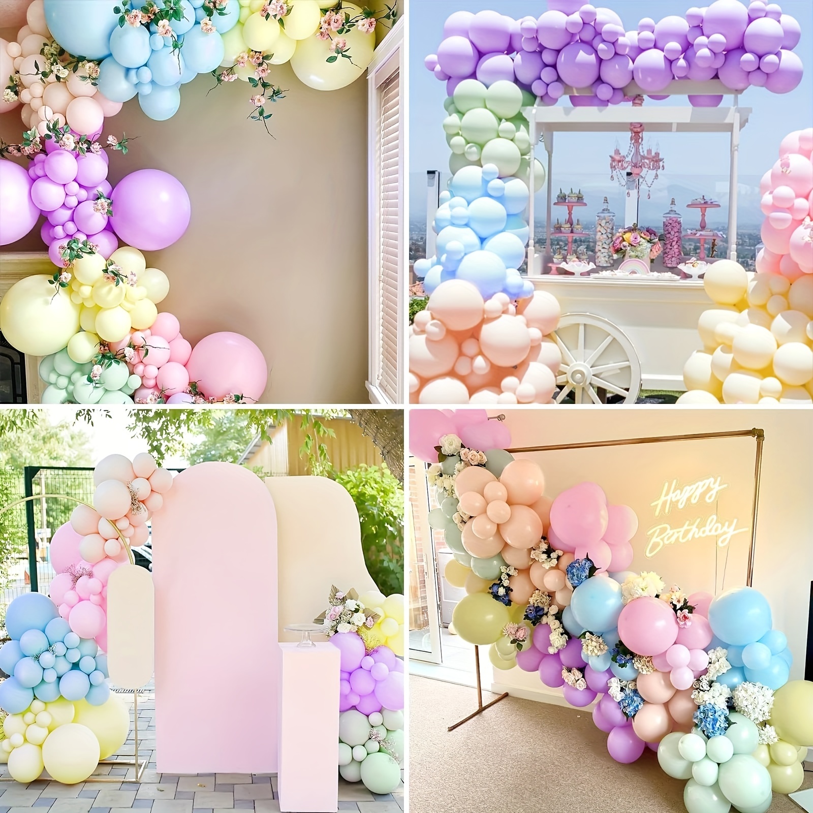 DIY Rainbow Pastel Balloon Garland | Choose Size |Balloon Arch|Pastel  Coloured Balloon Arch |Rainbow Balloon Arch |Rainbow Balloon Garland