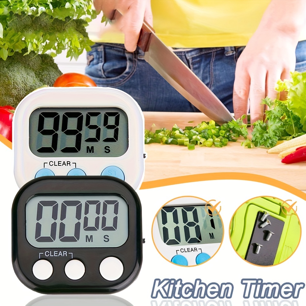 Reloj digital de escritorio para refrigerador, temporizador de cocina,  temporizador de 12/24 horas, alarma, fecha, semana, termómetro para  interiores