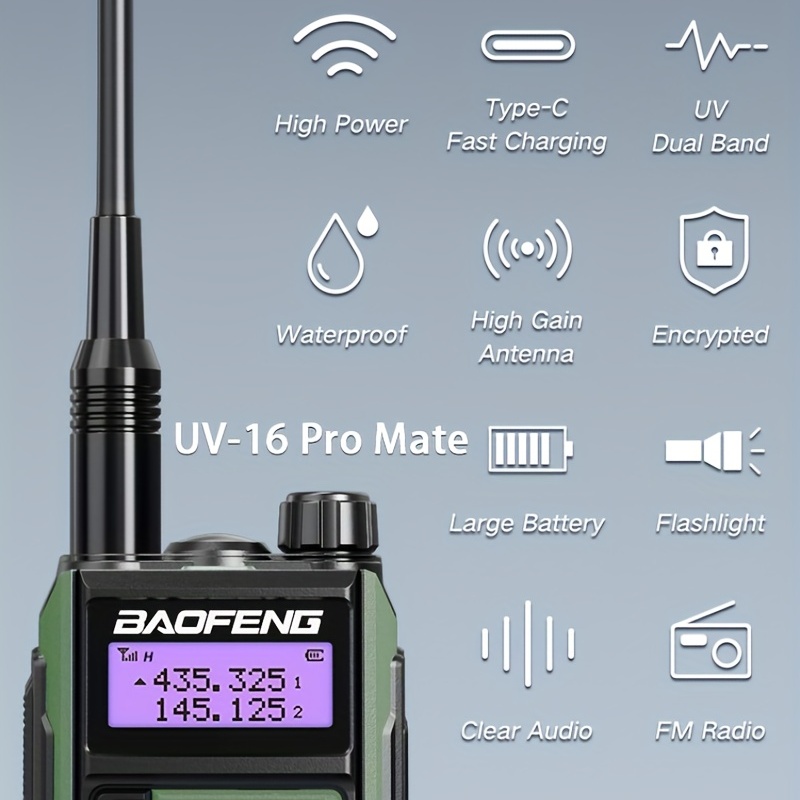 Baofeng 10 Watt Uv 16 Talkie walkie Étanche Radio Cb À - Temu Canada