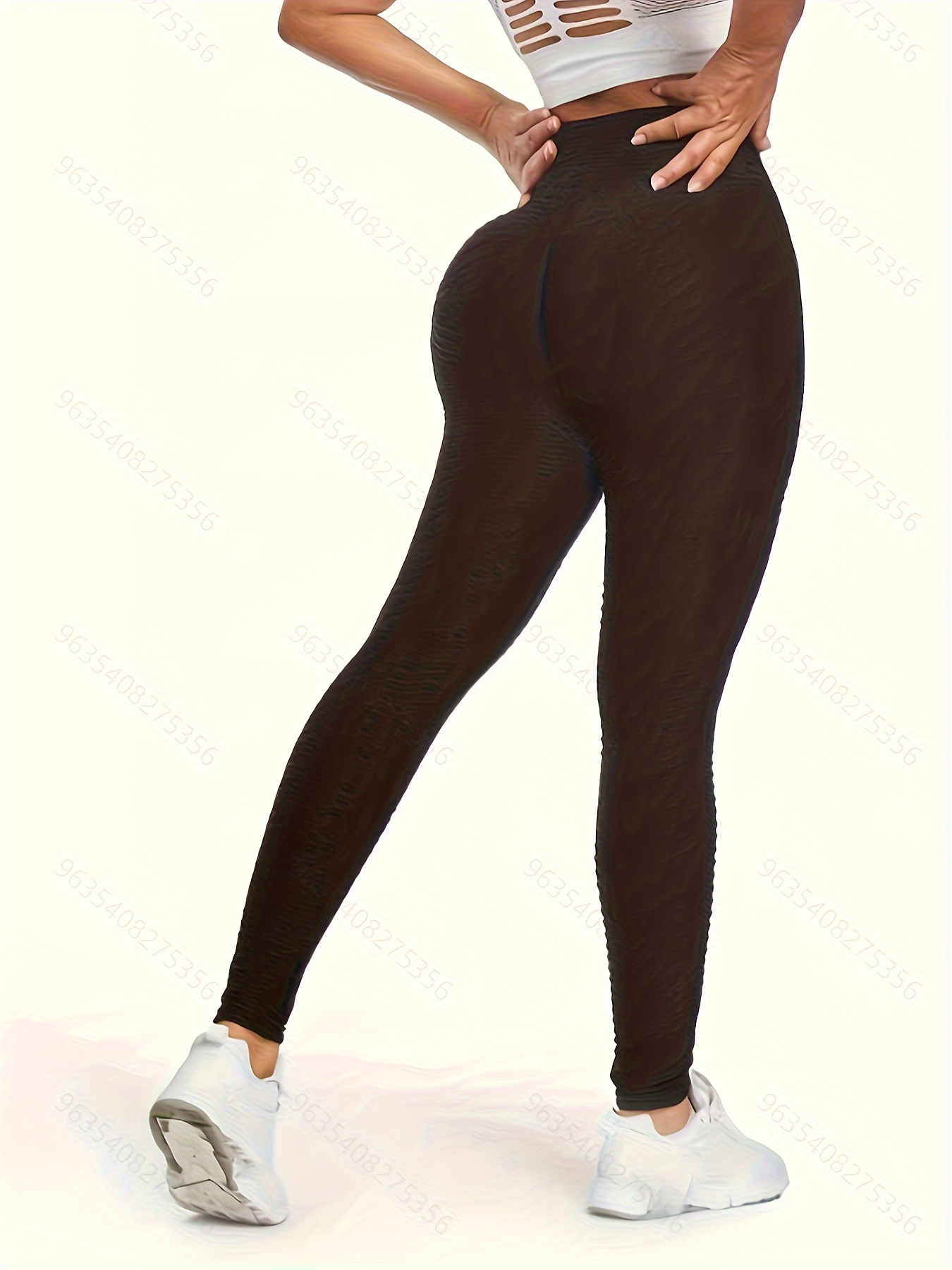 Plain Honeycomb Slim Fit Yoga Pants High Waist Butt Lifting - Temu
