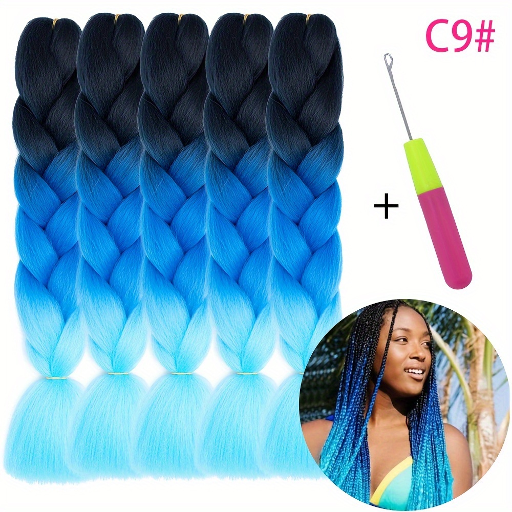 New Fashion Braid Ponytail Crochet Hair Extension Ombre - Temu