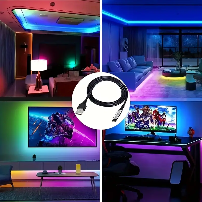 65 6 feet music synchronized color changing rgb 2835 led strip remote led strip used for room bedroom kitchen halloween decoration party led lights details 6