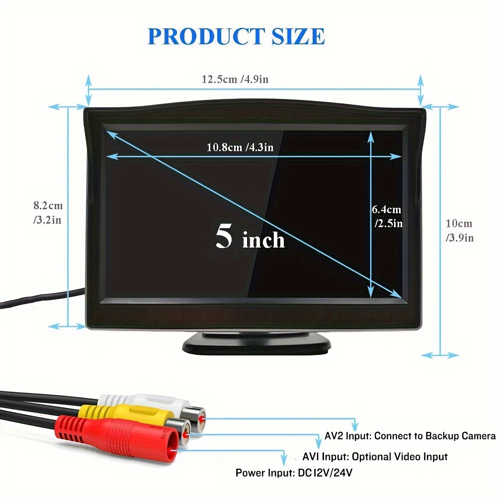 Wireless Car 5 Monitor Backup Camera Rear View HD Parking System Night  Vision