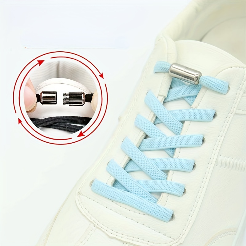 No Tie Elastic Shoelace Classic Lock Laces Sneakers Shoelace Rope Soild  Shoe Tie