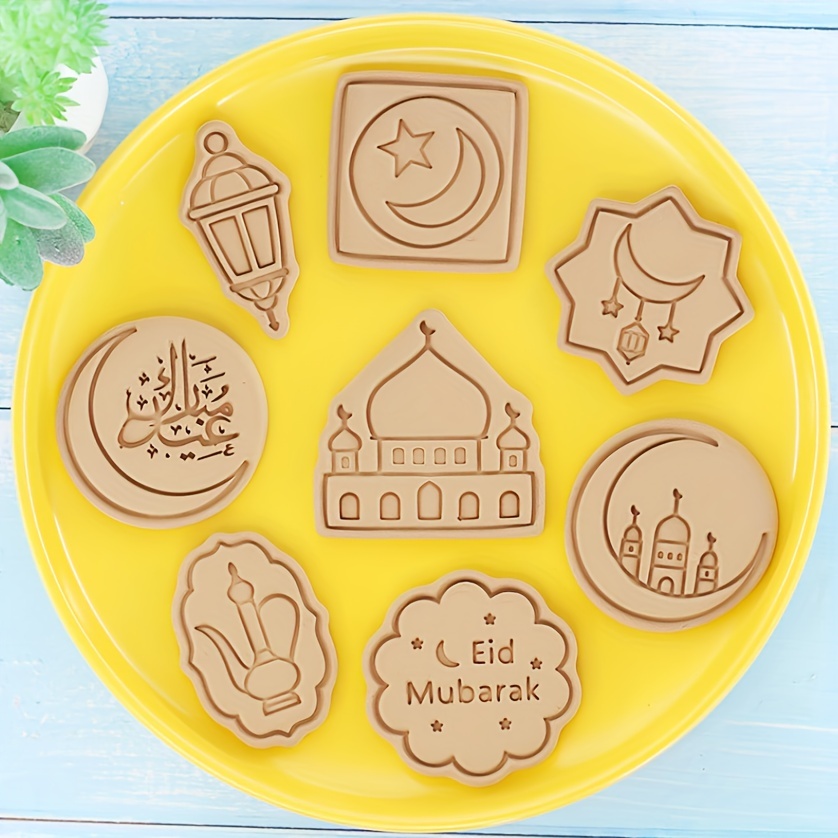 8 Pièces, Emporte-pièces Eid, Moule À Bonbons En Plastique Motif Étoile De  Lune, Moules À Biscuits Eid Mubarak, Emporte-pièces À Chocolat Ramadan Kare