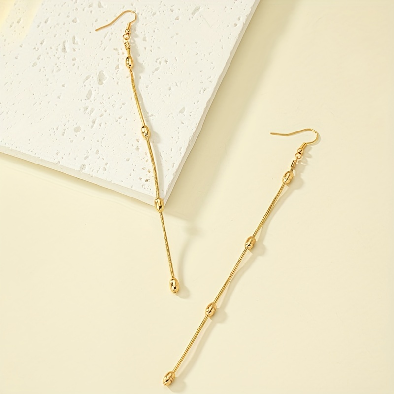 Geometric Tassel Dangle Earrings Chain Long Drop Earrings for Daily Wear