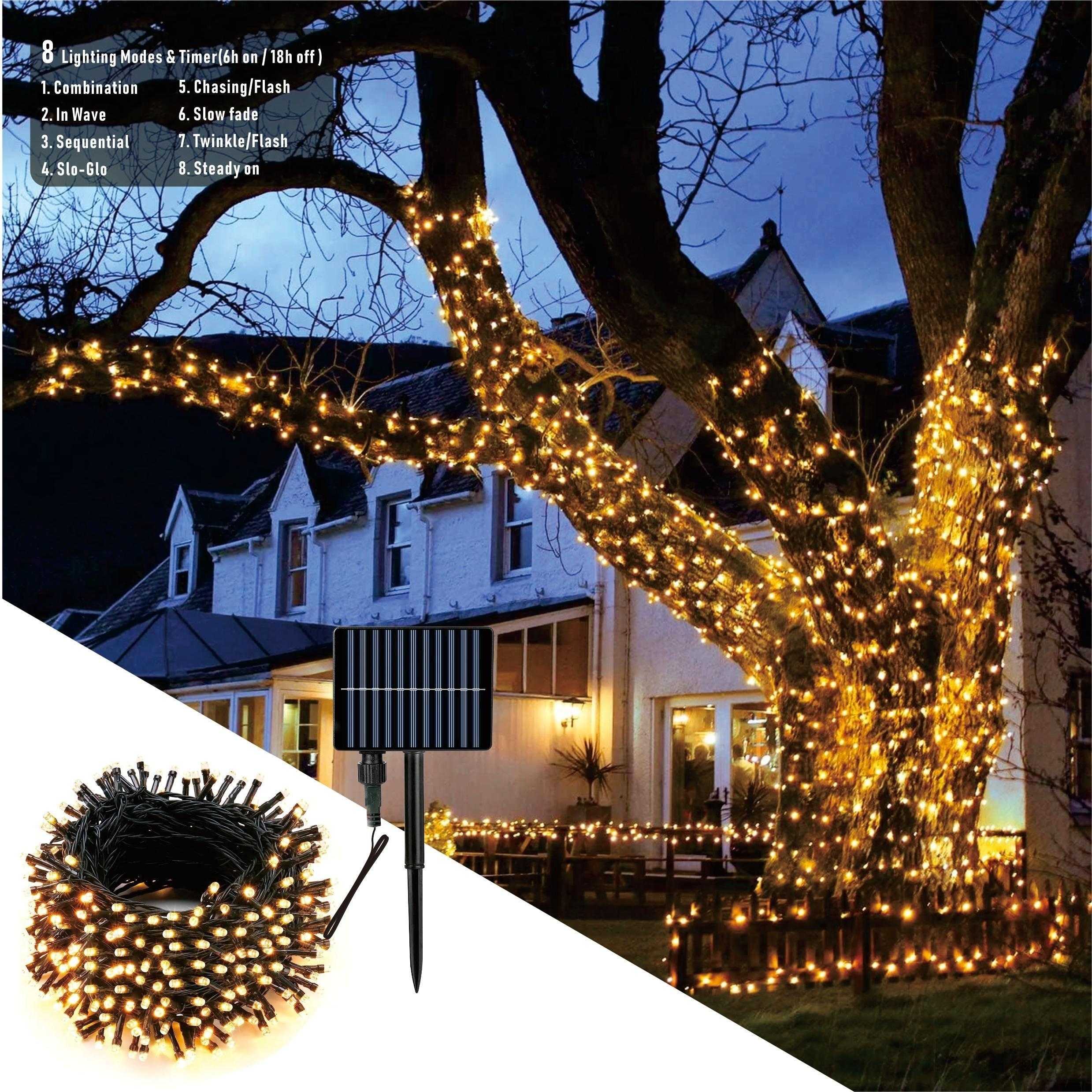Waterproof Battery Operated Outdoor Lights 132FT 300LED Battery Powered String  Lights 8 Mode with Timer Decoration for Christmas Patio Balcony Garden  Backyard Tent Outside Camping Warm White 