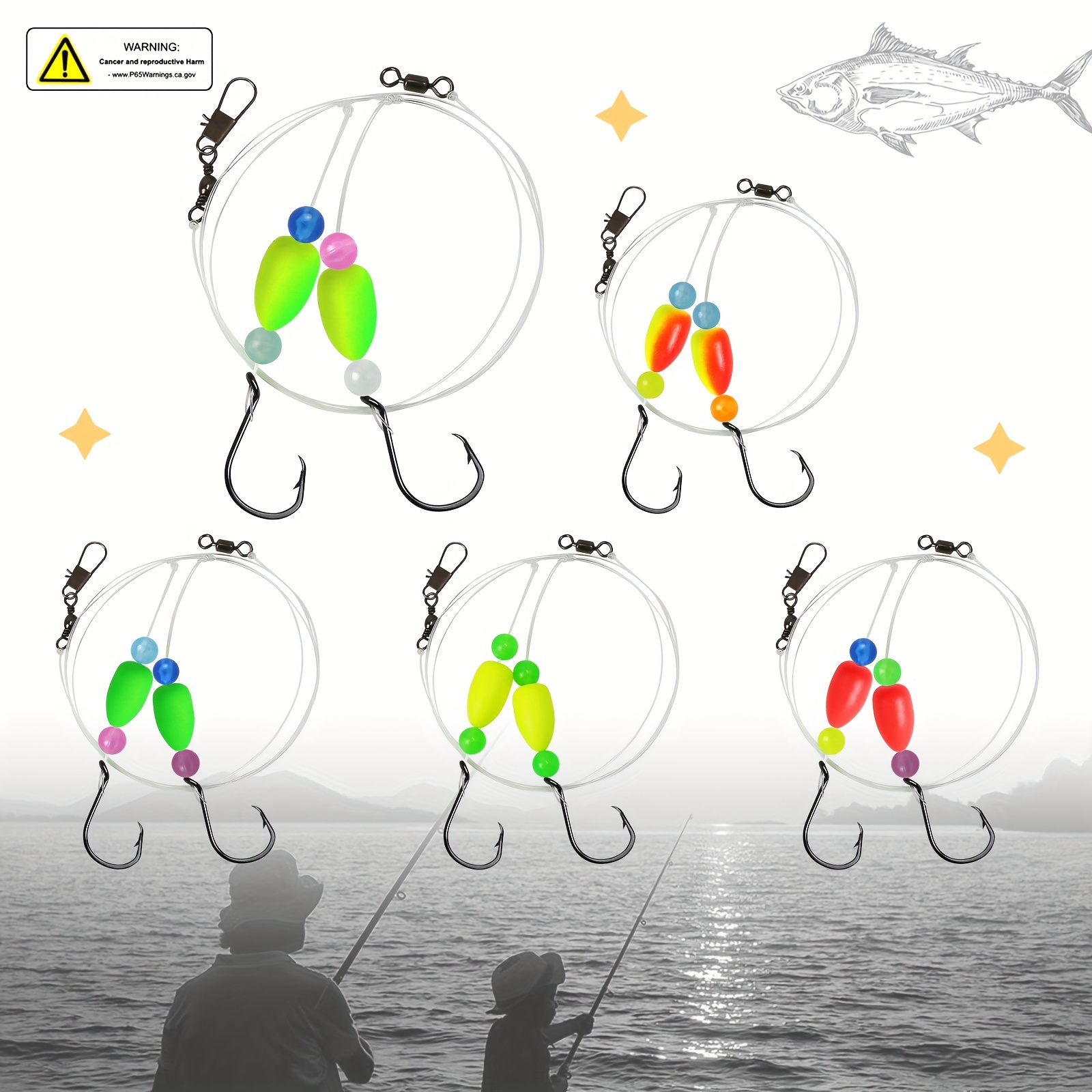 3Packs Pompano Rigs for Surf Fishing with Foam Float Circle hook