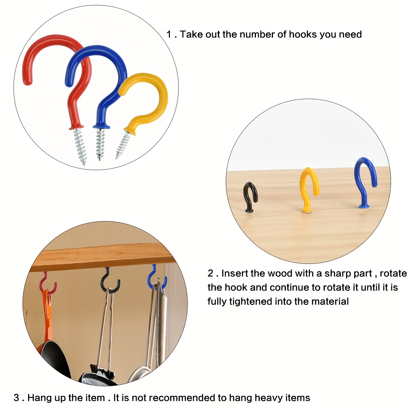 Screw Hooks For Screwing Ceiling Hooks Stainless Steel For - Temu