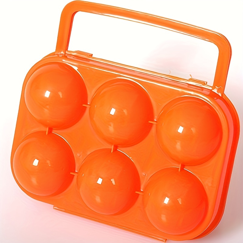 2PCS Portable 6 Eggs Plastic Container Holder Folding Storage Box