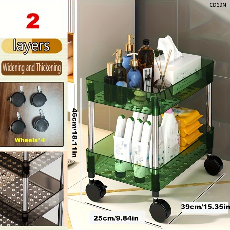 Storage Small Cart Thickened And Widened Toilet Shelf Multi - Temu