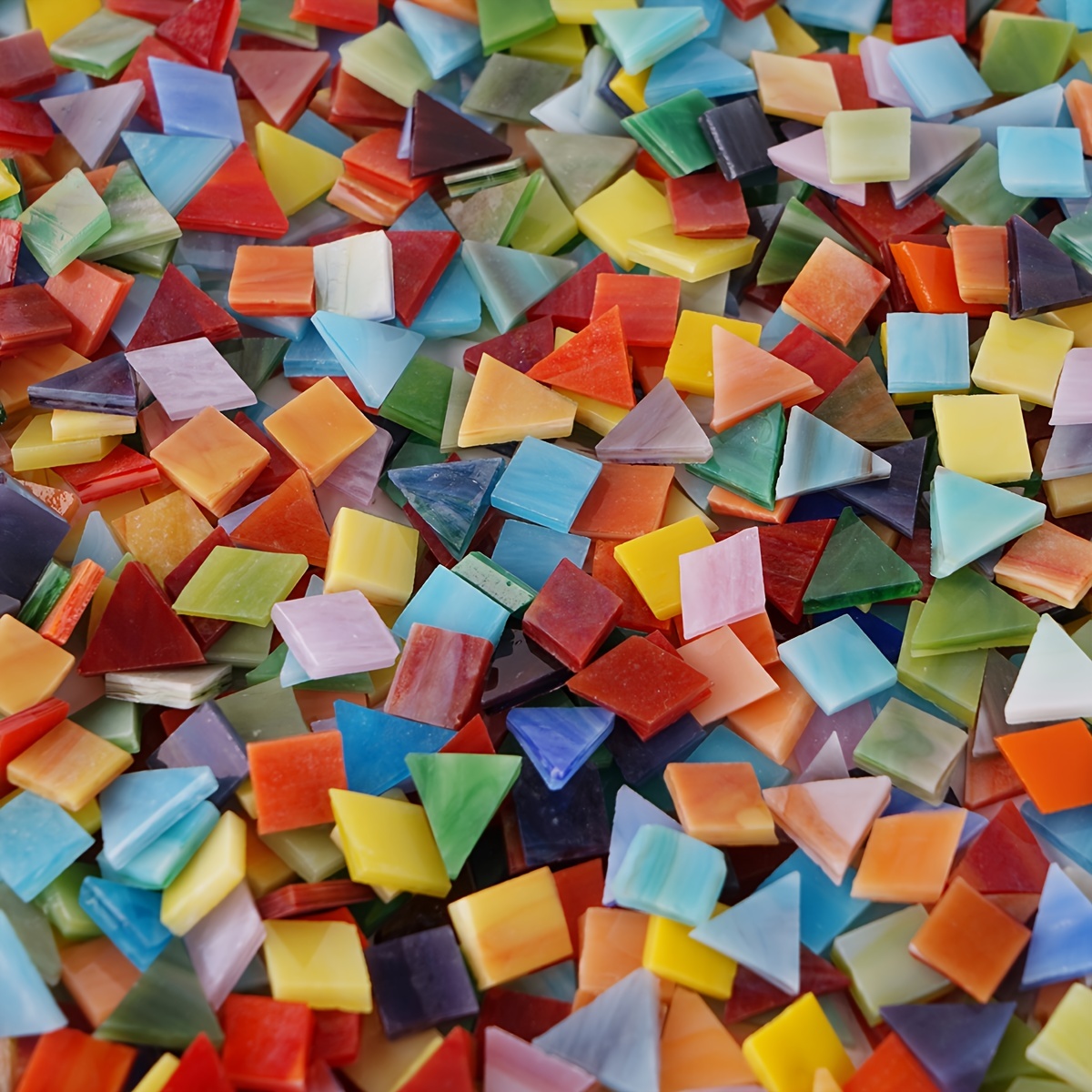 500g triangle mixed stained glass fragments DIY mosaic tiles for crafts, stained  glass pieces for mosaic