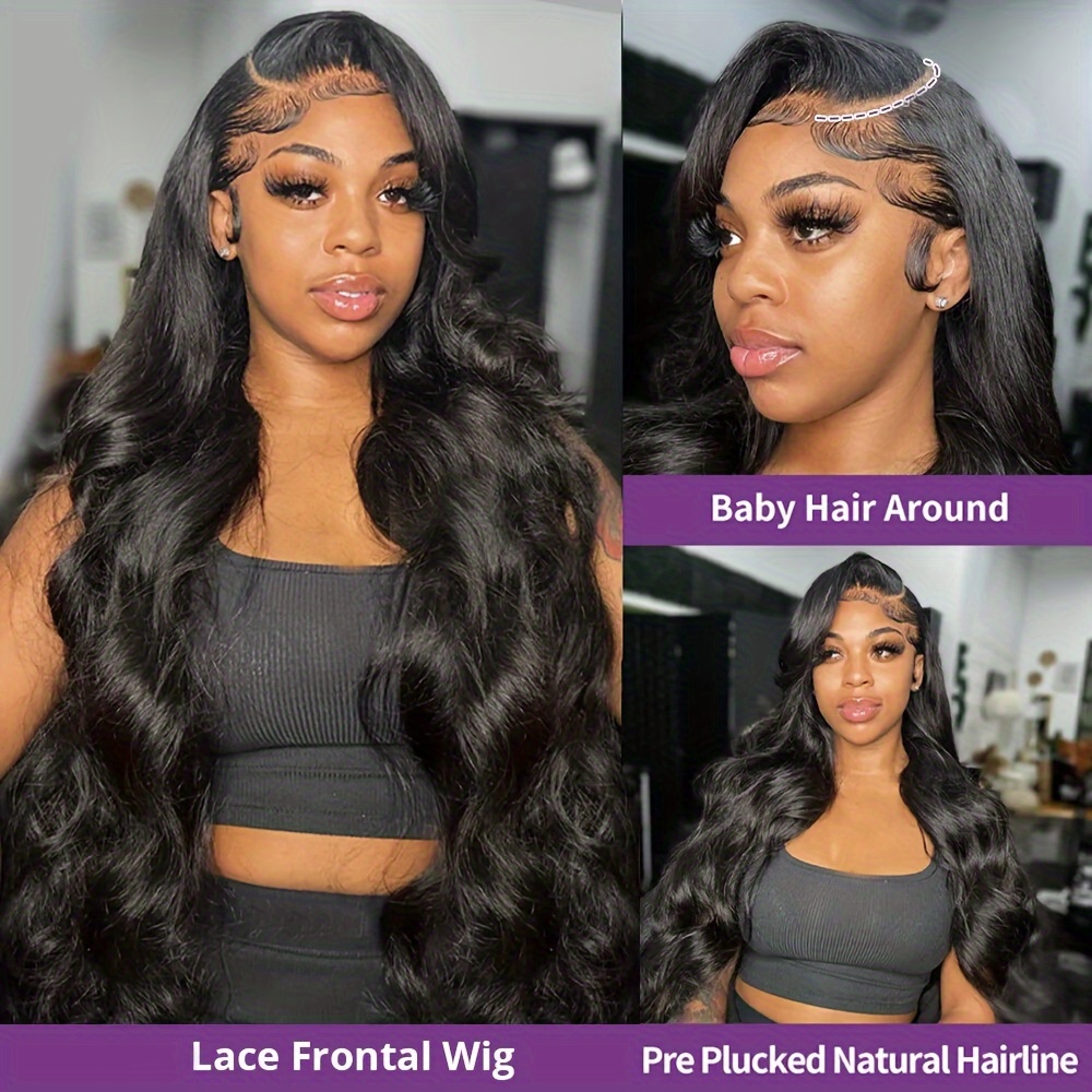  28 Inch Body Wave Lace Front Wigs 180 Density 13x4 HD  Transparent Lace Frontal Wigs with Baby Hair Pre Plucked Glueless Body Wave  Wigs for Black Women Human Hair Bleached