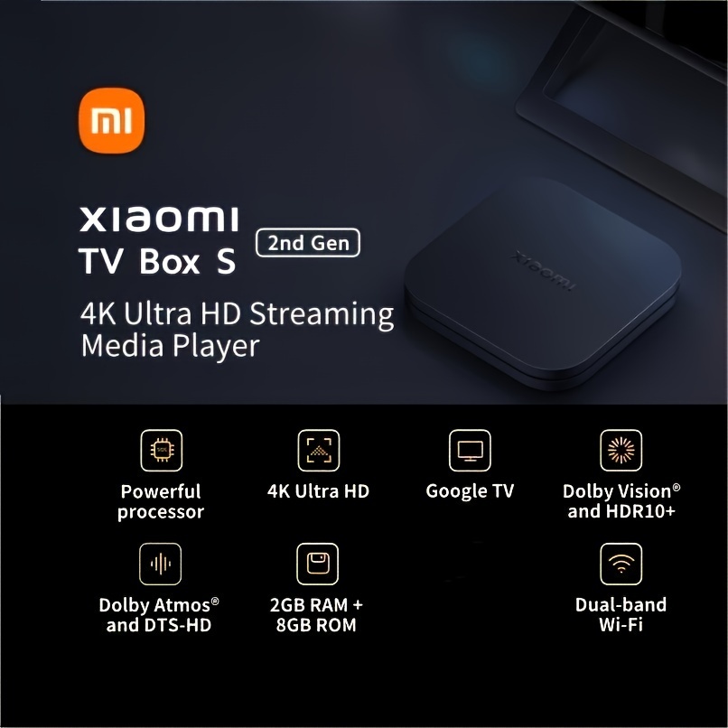 Reproductor multimedia - TV Box S 2nd Gen XIAOMI, Negro