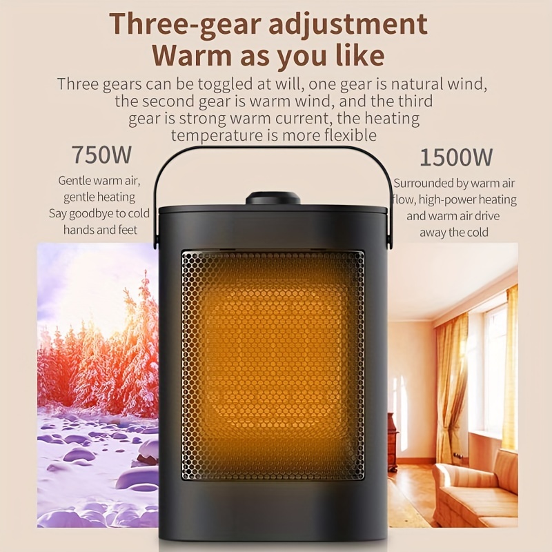 Ptc Portable Fast Heating Ceramic Space Heater Personal Mini Electric Heater  Thermostat Quiet Energy Efficient Safe Wide-angle Air Warming Heating  Multi-protection Safe Indoor Heater For Office Home Fall Winter Essential -  Temu