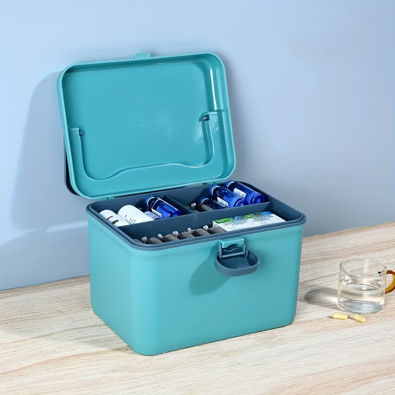  Medicine Box Home medicine box, multi-layer portable medical  medicine box, family medicine storage box Home Medicine Cabinet Family Medicine  Box Medicine Storage Box Storage Box ( Color : Blue M ) 