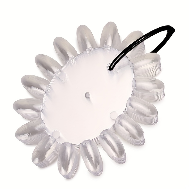 180 Oval False Nail Tips Card Clear Natural Nail Display Stand