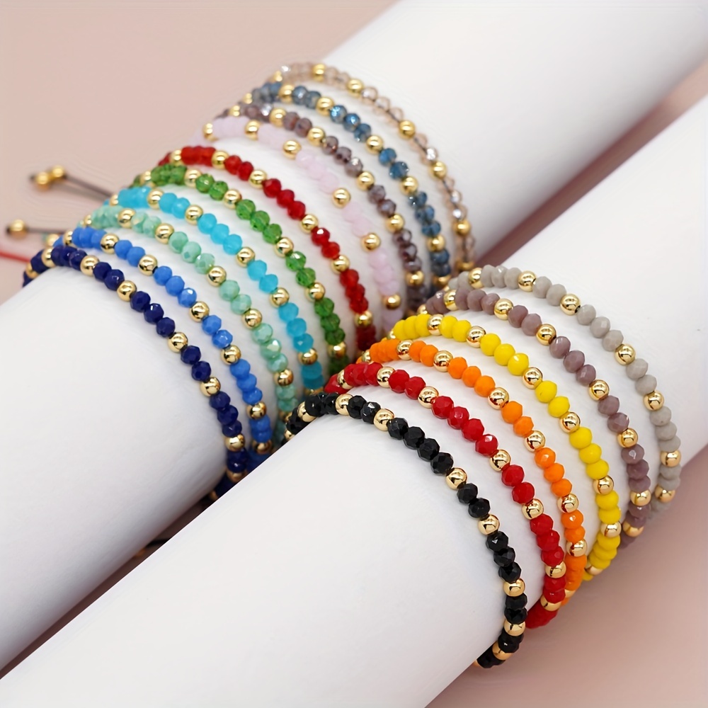 Glass Seed Bead Bracelet Adjustable and Waterproof -   Small bead  bracelet, Beaded bracelets, Seed bead bracelets