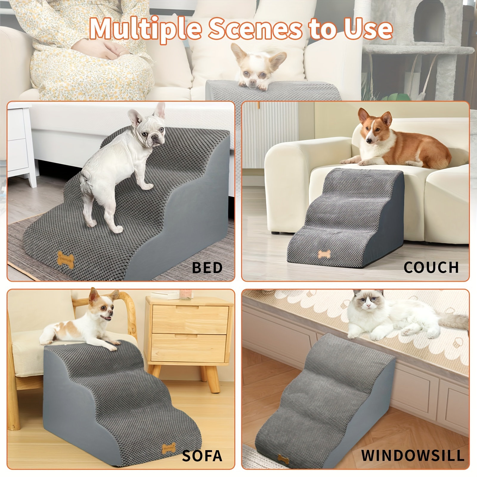 Dog Stairs Dog Ramps Small Dogs Cats Non slip Pet Temu Canada