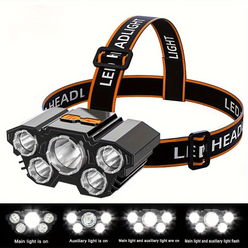 1pc Lampada Frontale A LED, Alimentata A Batteria, Per Campeggio E Sport  All'aperto, Luce Ricaricabile Per La Testa - Temu Italy
