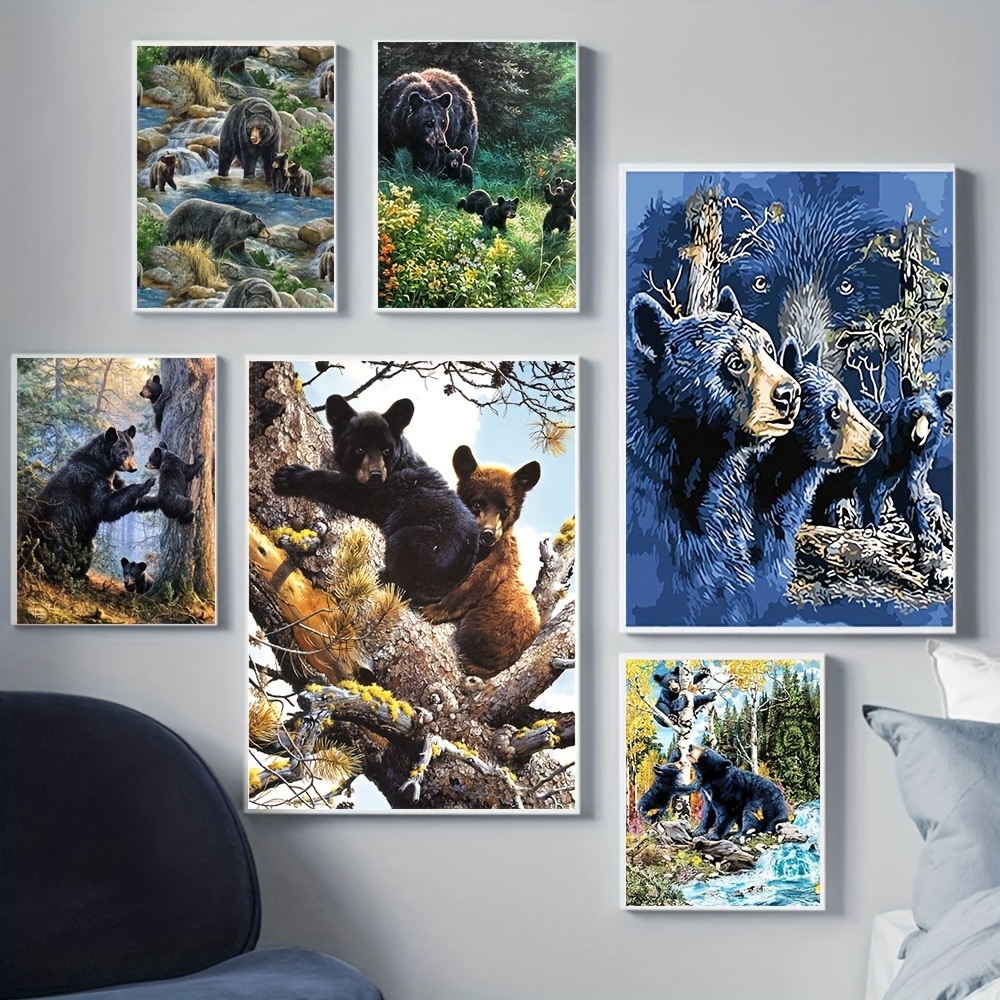 5d Diy Large Diamond Painting Kits For Adutls, Couple Bear Wearing