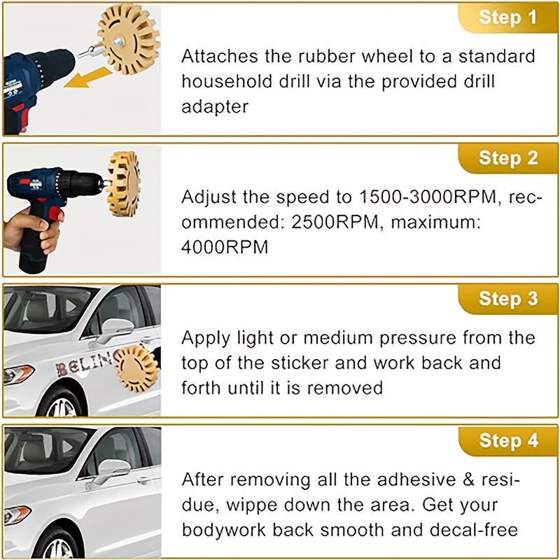 Car Eraser Wheel Adhesive Remover Rubber Wheel Smooth Power - Temu