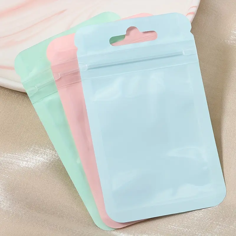 Macaron Color Plastic Ziplock Bags Transparent Visible Seal - Temu