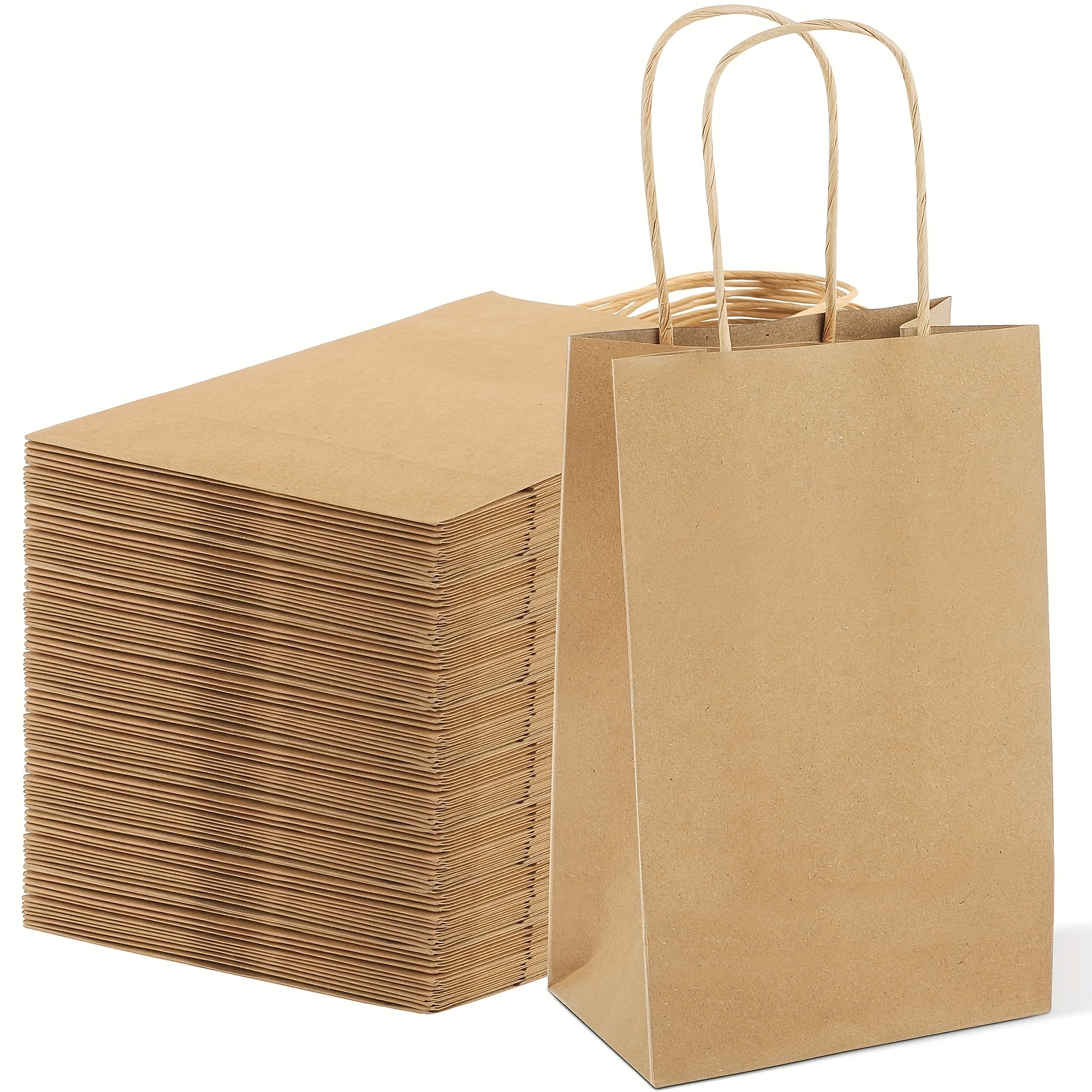 Small Metallic Gold Paper Gift Bags with Metallic Handles, Party