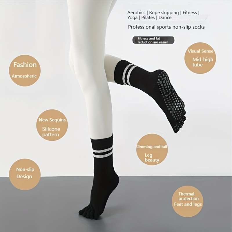 Women's Non slip Medium Tube Yoga Pilate Socks Soft - Temu