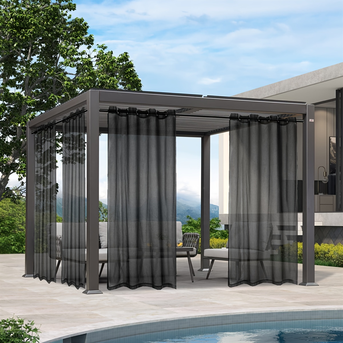 Aloft Rideaux transparents d'extérieur pour terrasse – Rideaux